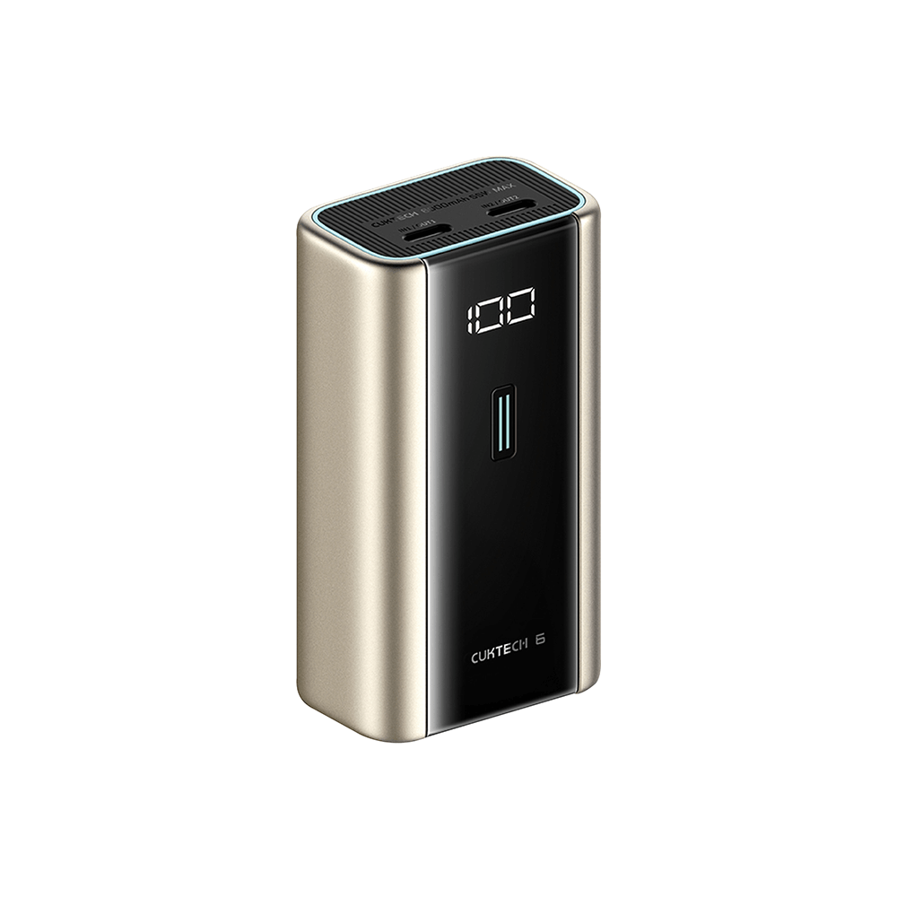 แบตเตอรี่สำรอง CUKTECH PB060 สีทองไทเทเนียม 6,000 MAH จ่ายไฟรวมสูงสุด 55W